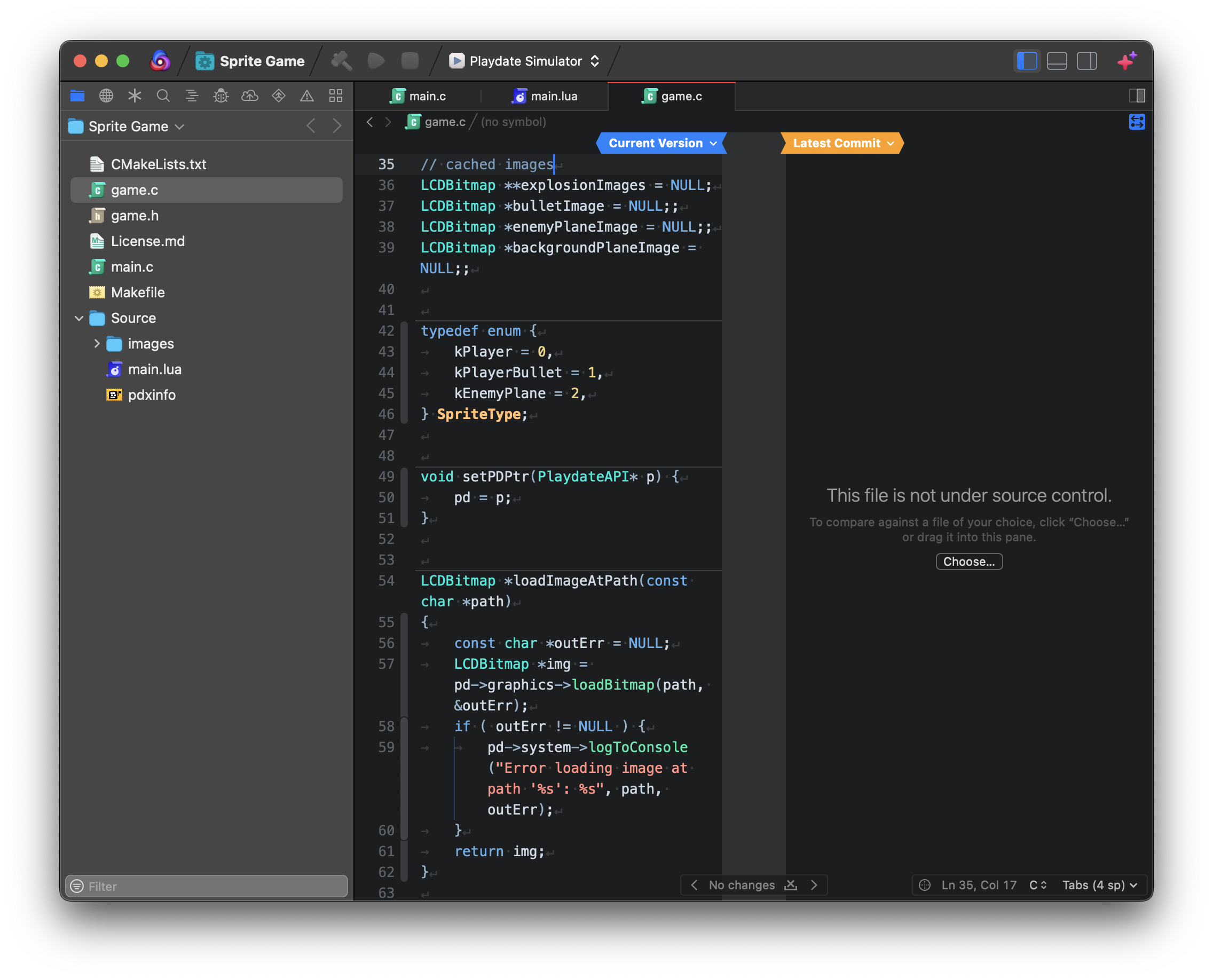 A Nova window with Comparison View open, but no file selected in the right pane. A Nova window with Comparison View open, but no file selected in the right pane.