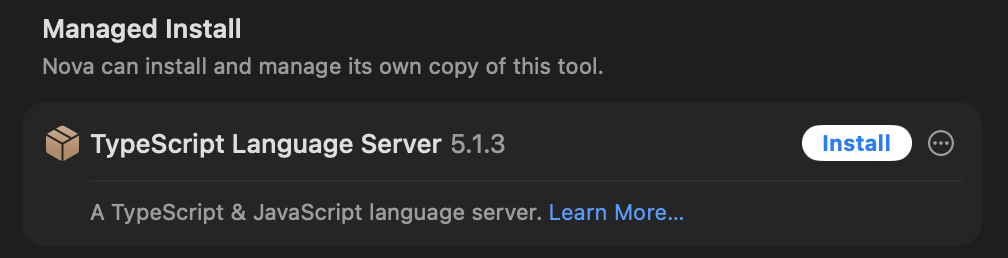 The interface for installing a managed copy of a language server.