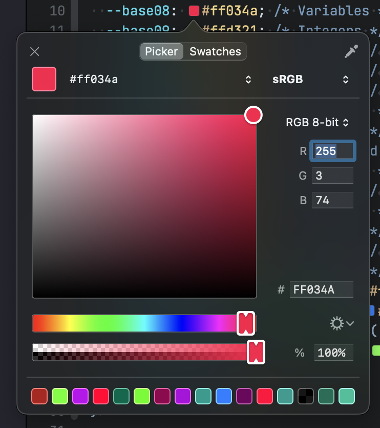 The color picker in Nova.