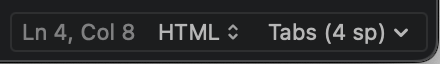 The editor's Status View. The editor's Status View.
