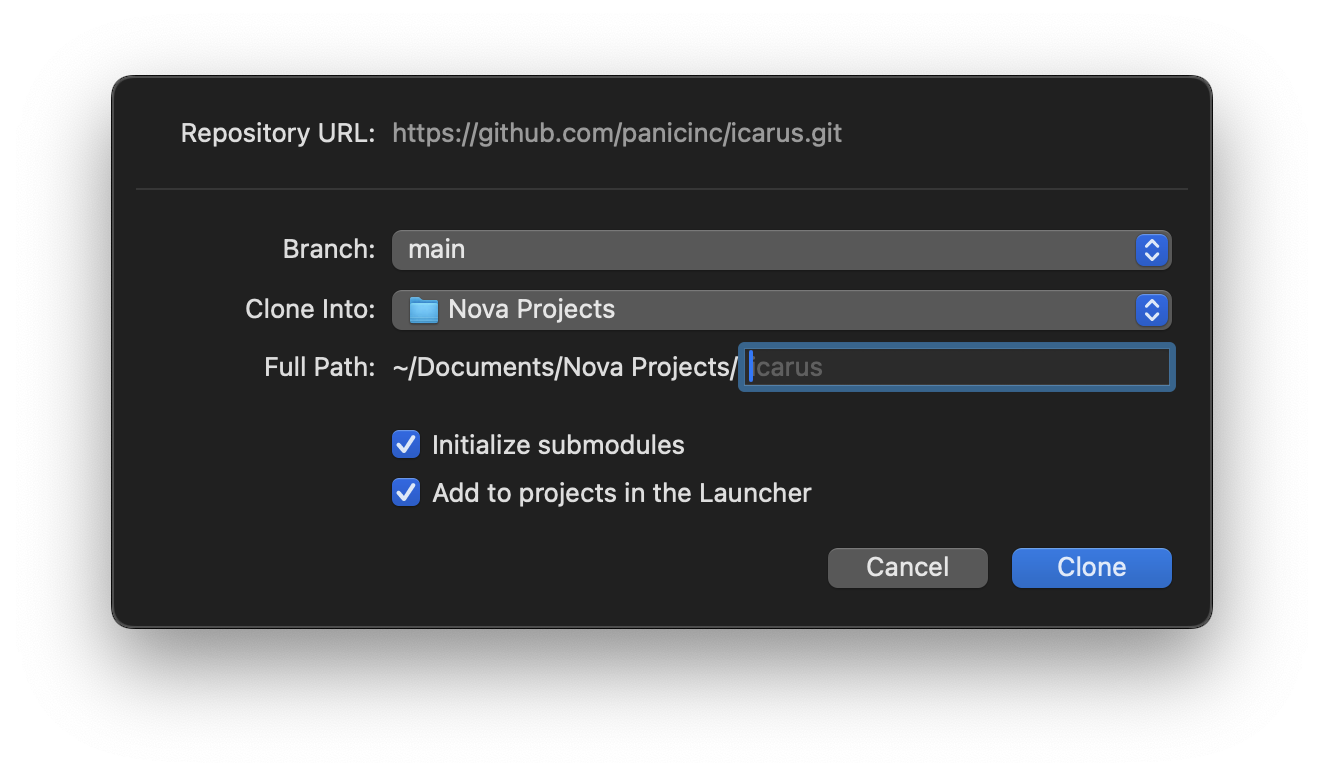 Additional options you can configure when cloning a repository. Additional options you can configure when cloning a repository.