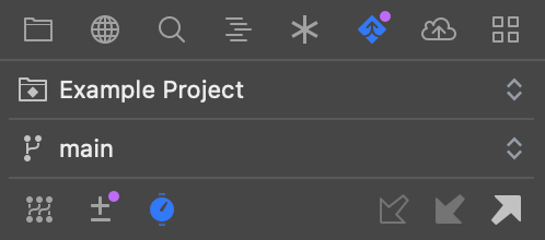 The top of the Git Sidebar. The top of the Git Sidebar.
