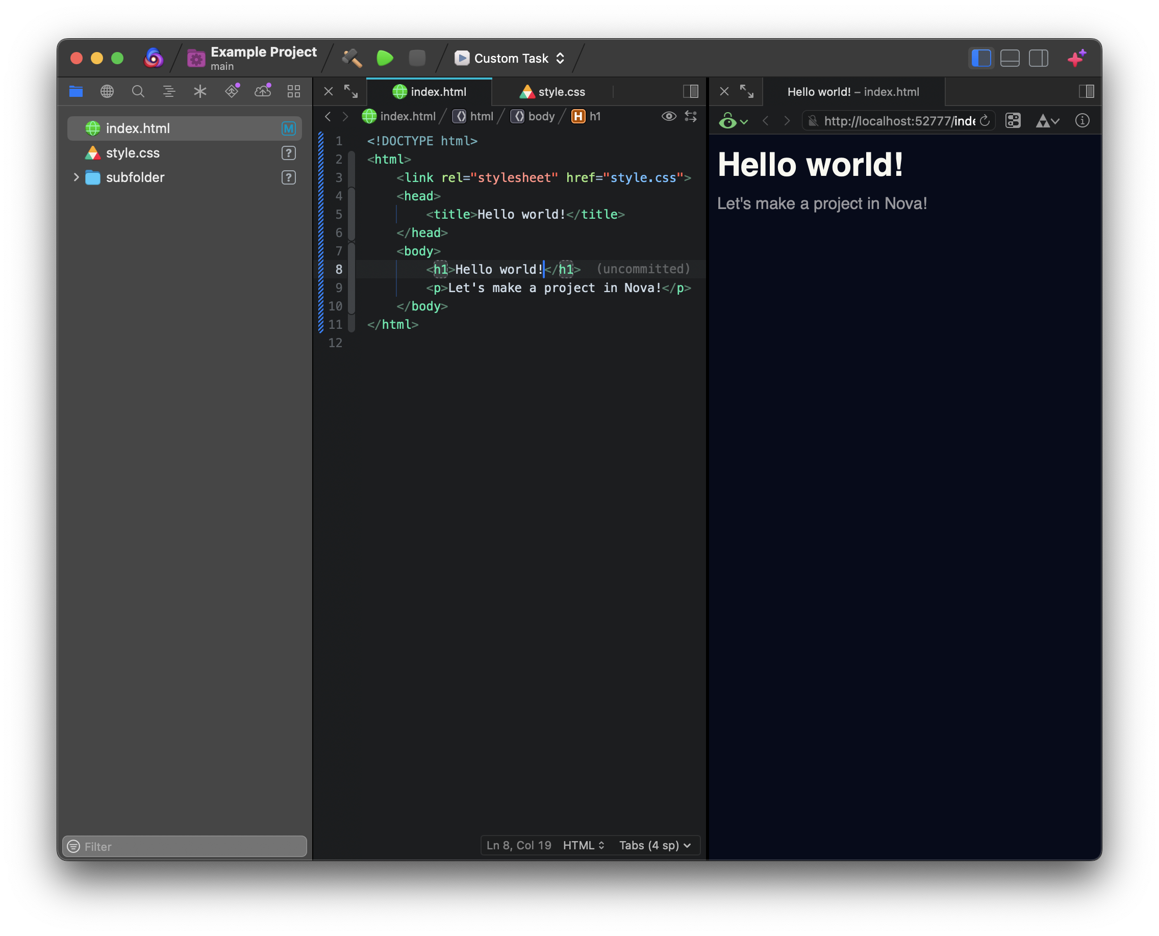 A simple HTML document served by the built-in server. A simple HTML document served by the built-in server.