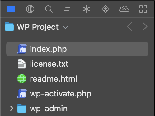 The Files Sidebar with navigation controls enabled. The Files Sidebar with navigation controls enabled.