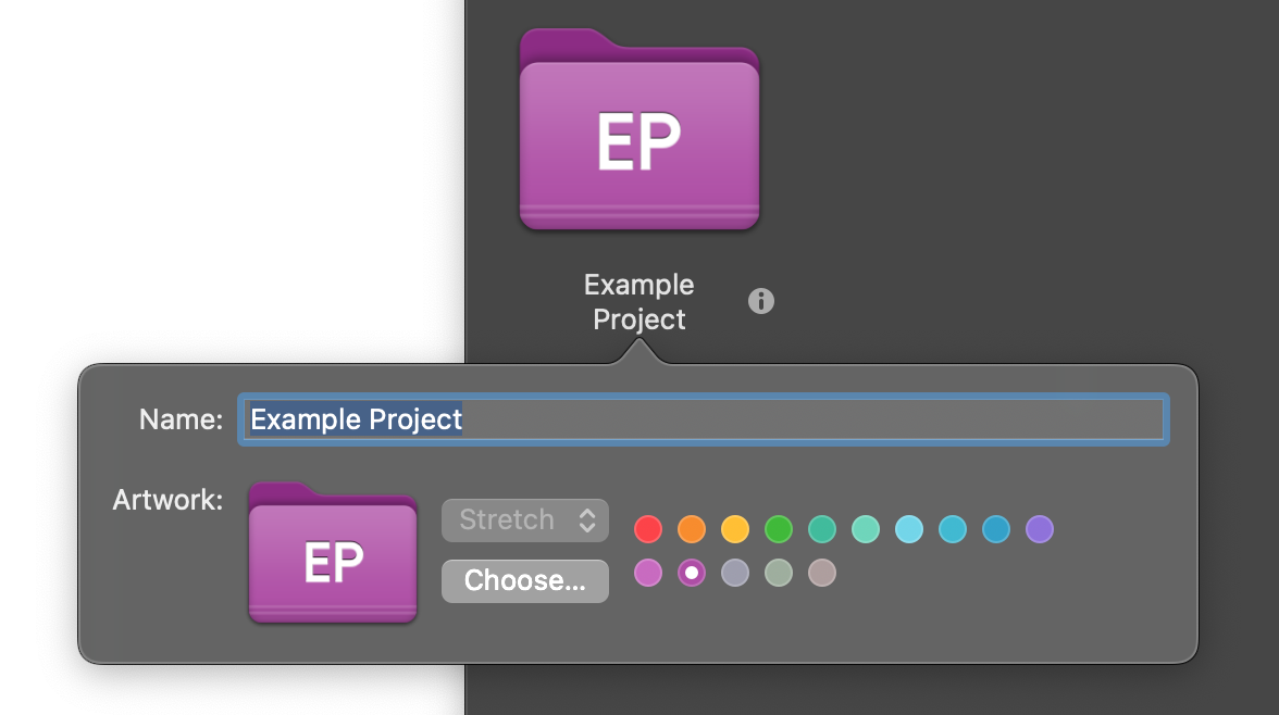 Editing a project's details. Editing a project's details.