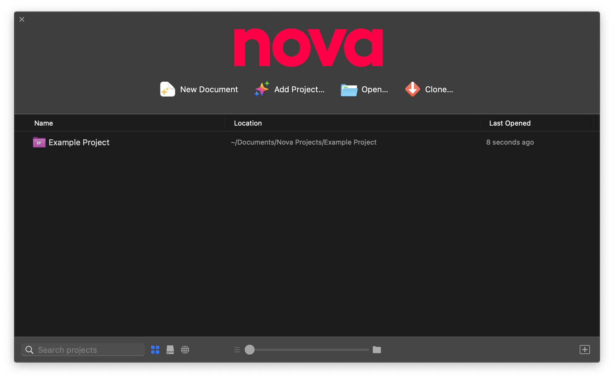 The Launcher in List View mode. The Launcher in List View mode.