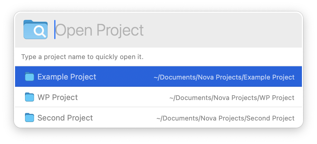 Using Open Quickly to open projects. Using Open Quickly to open projects.