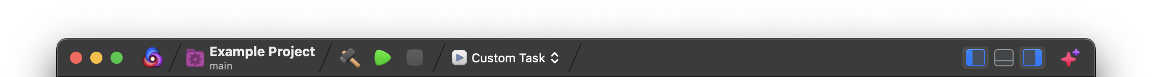 The toolbar in Nova, showing various controls. The toolbar in Nova, showing various controls.