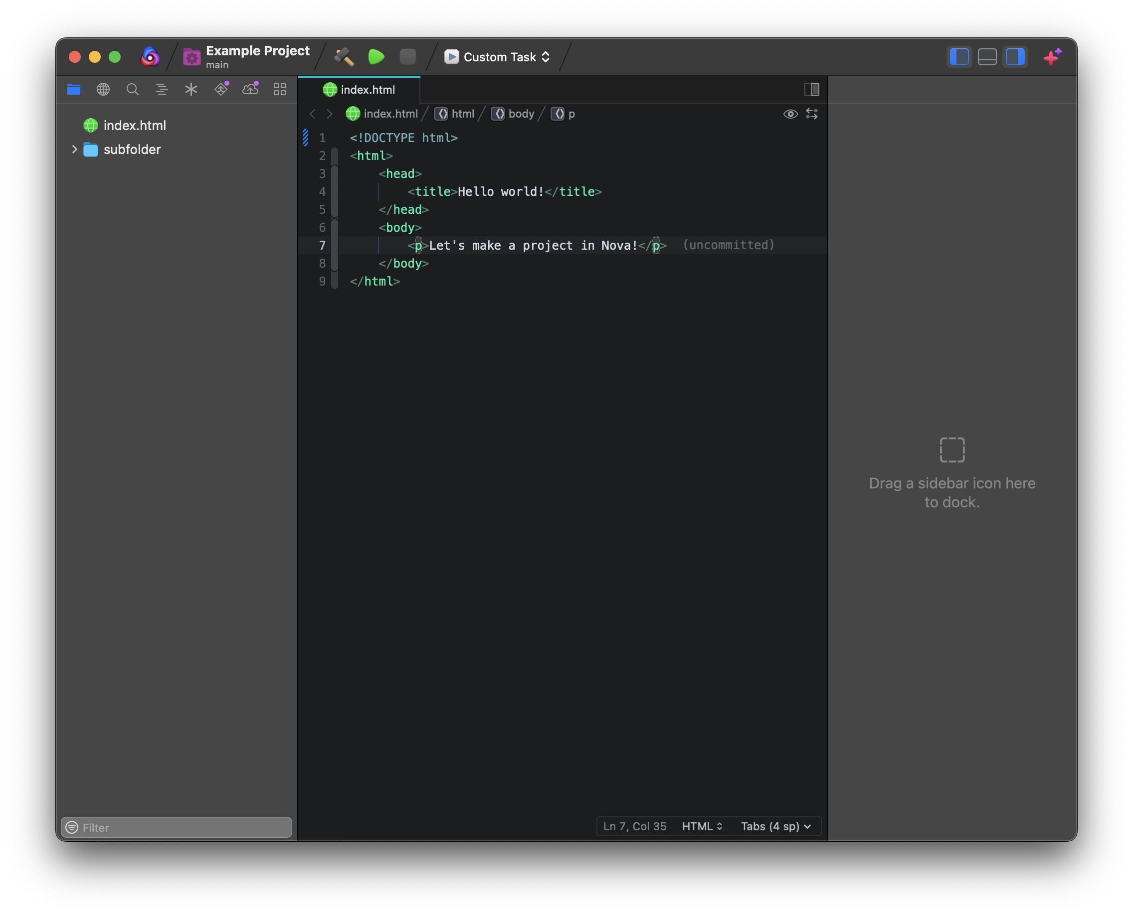Nova's main window, the workspace. Nova's main window, the workspace.