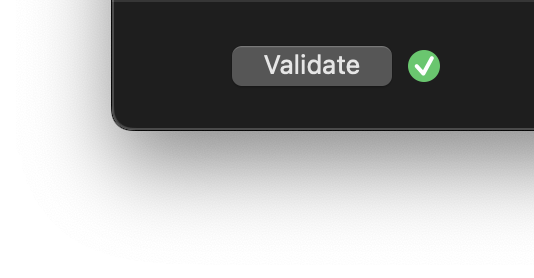 A successful Validation attempt. A successful Validation attempt.