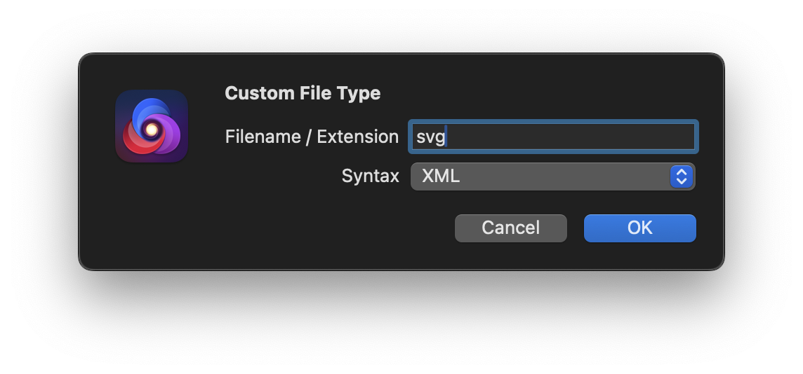 Adding a custom file type. Adding a custom file type.