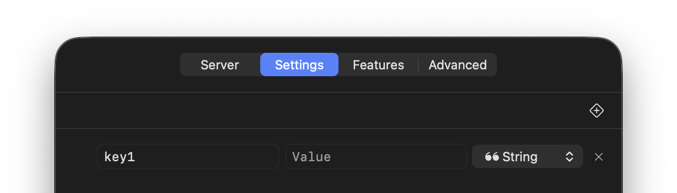 A blank configuration value has been added for a language server.