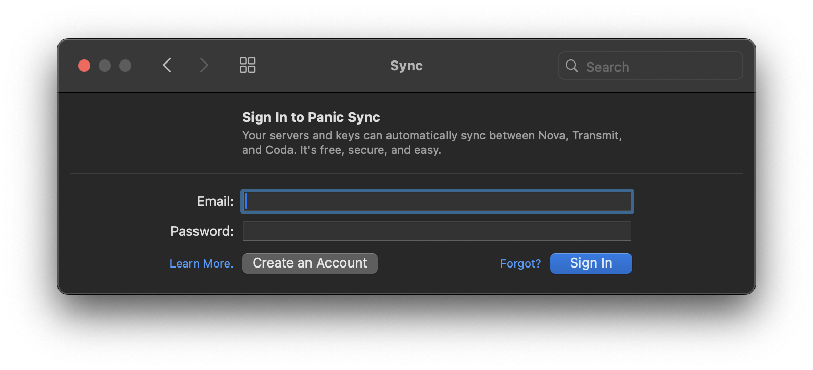 The Sync settings pane, before signing in. The Sync settings pane, before signing in.
