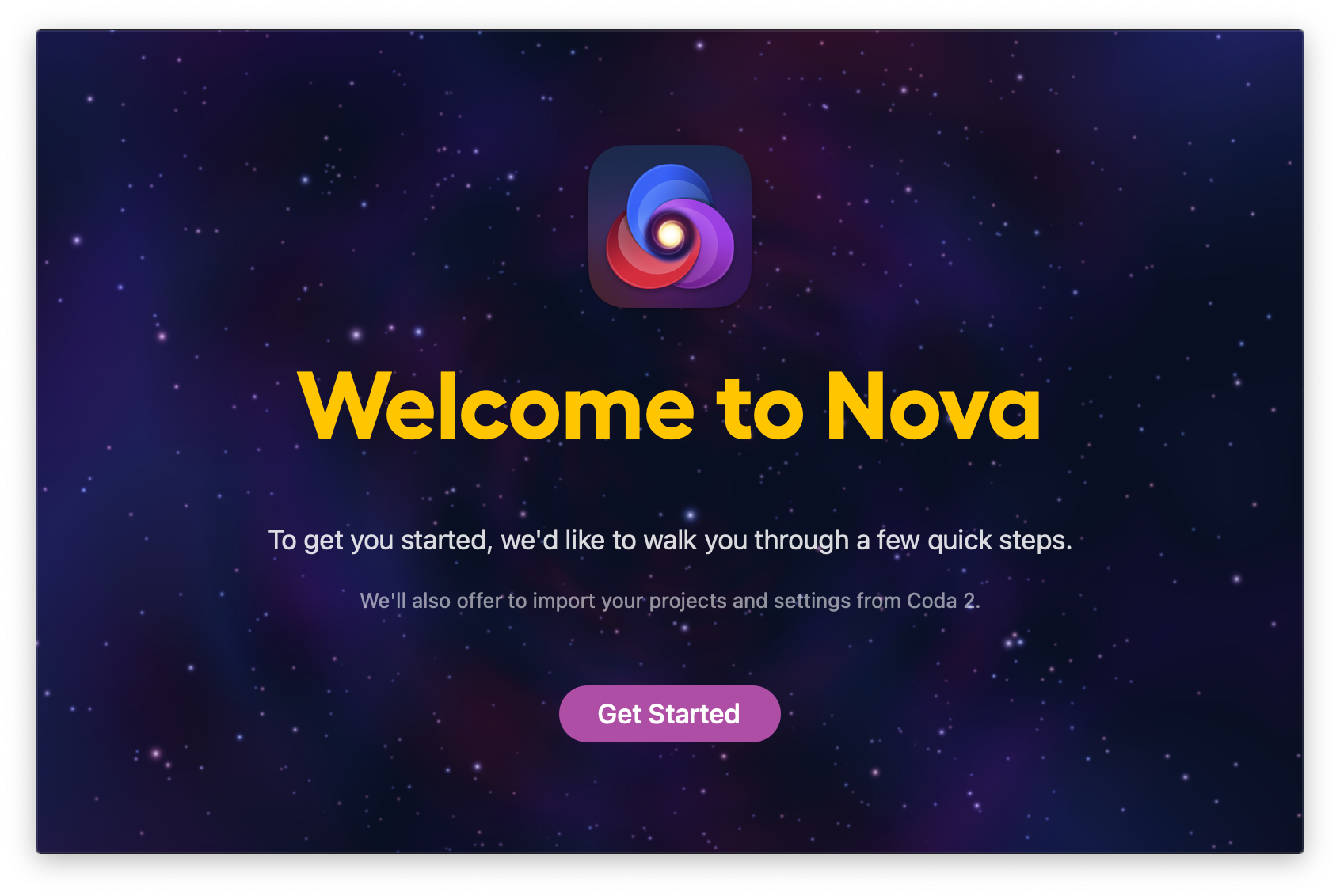 Nova's out-of-box experience. Nova's out-of-box experience.