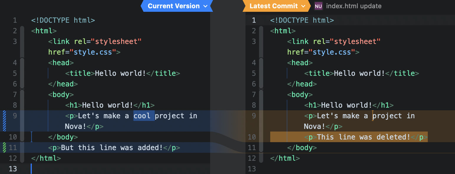 Comparison View in action. Comparison View in action.