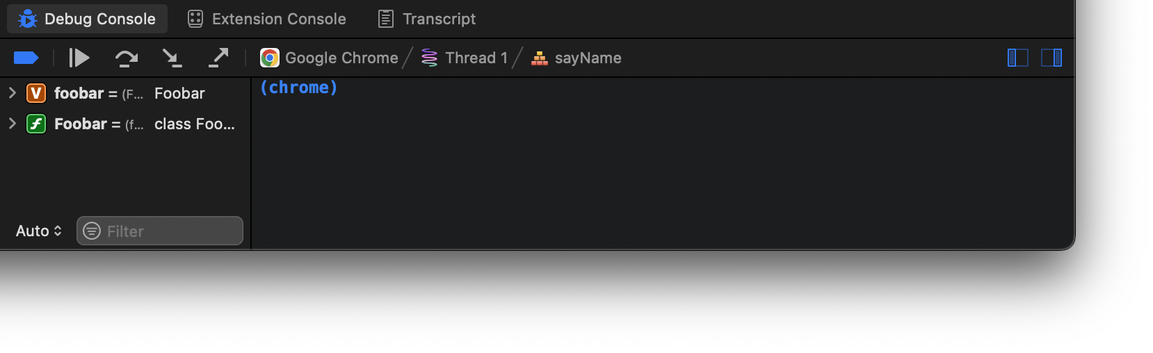 The Debug Console in Nova. The Debug Console in Nova.