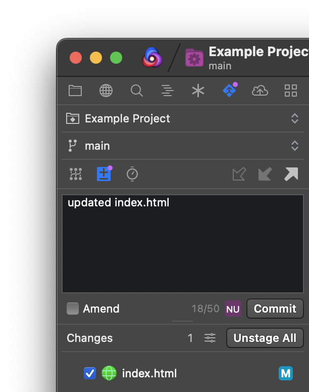 Git Sidebar screenshot